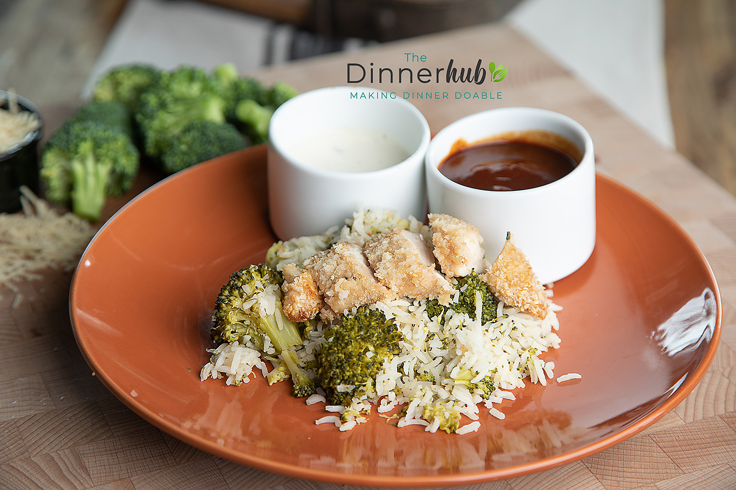 Sesame Encrusted Chicken Tenders w/ Parmesan Broccoli Rice